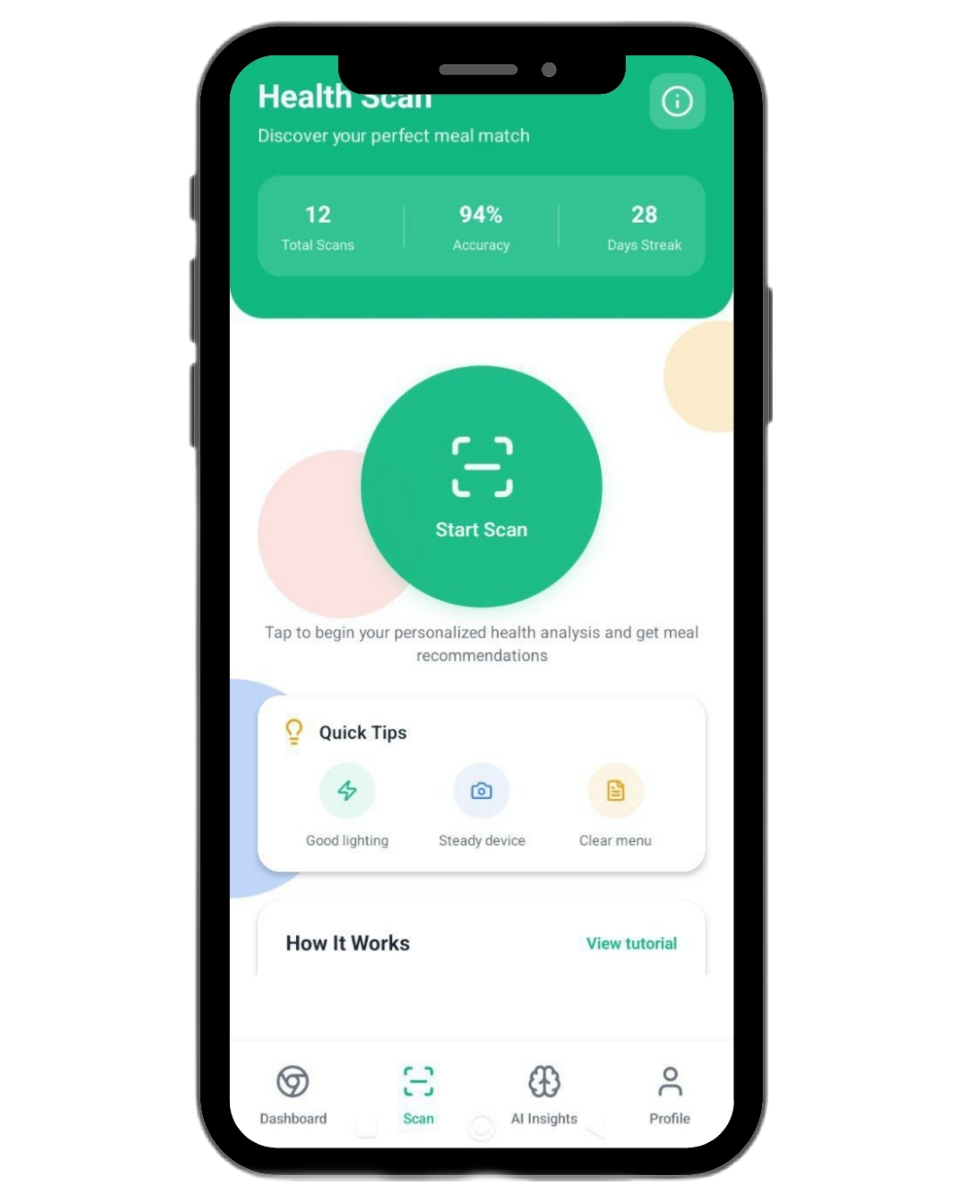 PulseMeal Scan Page